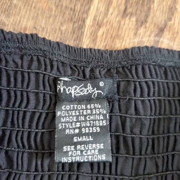 Rhapsody black strapless mini dress with floral cutout design at hemline - Picture 3 of 5